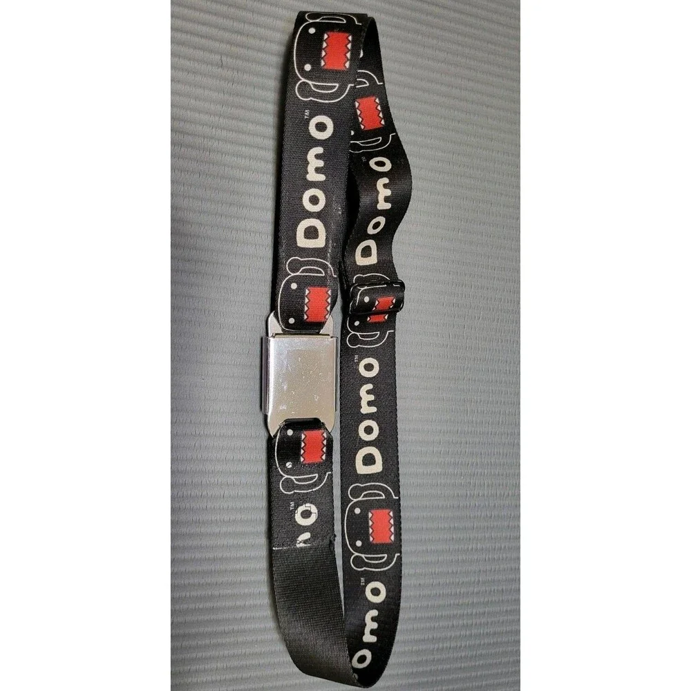 RARE-Domo Kun Buckle-Down Seatbelt Belt Black Adjustable Y2K Streetwear